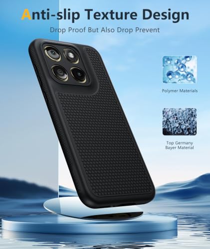 Image of FNTCASE for Motorola Edge 2026 Case: Moto Edge 2026 Case with Screen Protector Non-Slip 14FT Military Grade Drop Protection, Shockproof, Slim Fit, Anti-Scratch TPU Matte Phone Cover (Black)