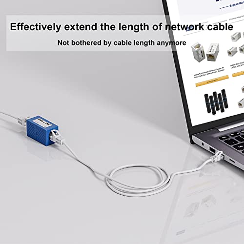 Image of iwillink RJ45 Coupler Ethernet Connector, Female to Female RJ45 Connector for Cat7 Cat6 Cat5e Cat5 Ethernet Cable, Extender Adapter, 20 Pack, Blue