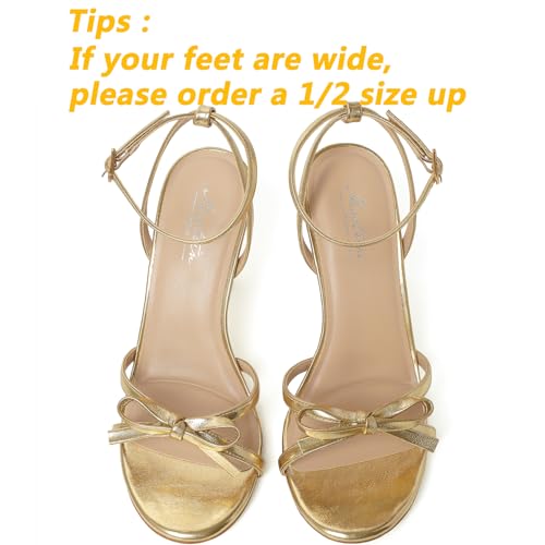 Image of Mostrin Strappy Heels for Women Ankle Strap Heels Women's Heeled Sandals for Party Prom Wedding