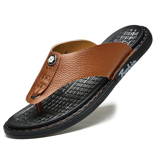 Tongs en cuir pour hommes au design soigné et finitions de qualité