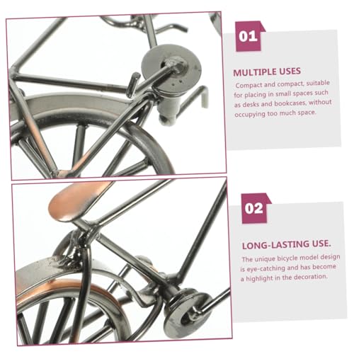 Adorno de bicicleta vintage de metal para decorar estanterías de salón y despachos elegantes 4