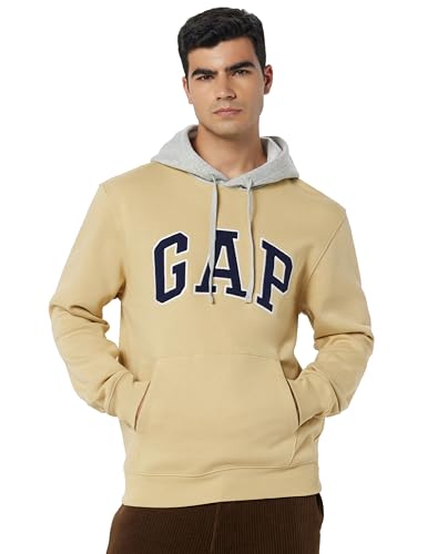 Image of Gap Men Embroidered Relaxed Fit Full Sleeve Hoodie