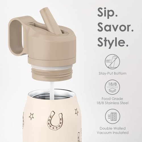 Image of Horse Stainless Steel Water Bottle with Twist Lid 20oz, Horseshoe Travel Insulated Water Bottles for Sports & Gym, Gift for Women Girls Friends Birthday Christmas
