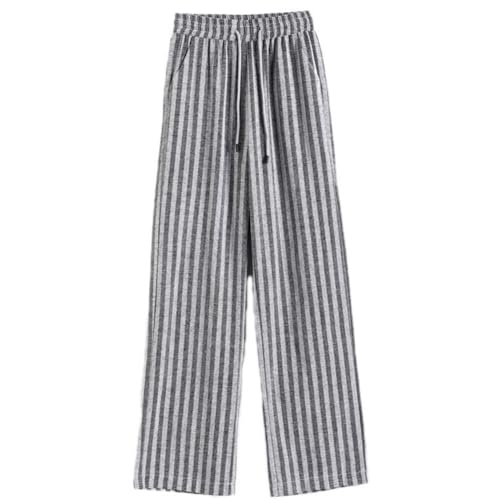 Striped Oversized Wide Leg Pants Chubby Fit Straight Cut