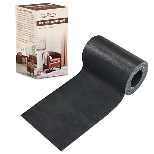 Image of ONine Leather Repair Patch, 3 x 60 inches, for Furniture, Vinyl, Couch, Sofas, Car Seats, Office Chairs (Dark Grey)