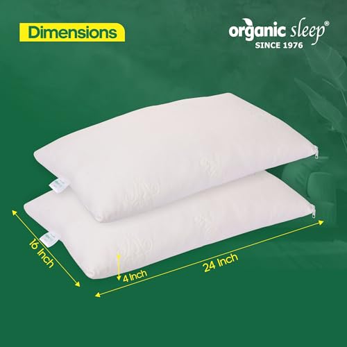 Image of Shredded Latex Pillow,100% Natural Latex,Size 24x16x4 Inch,Pack of 2 with Aloevera Knitted Cover,Adjustable Height,Breathable & Supportive,Density 40