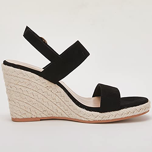 Image of VETASTE Womens Espadrille Wedge Sandals Heels Open Toe Platform High Heeled Ankle Strap Buckle Dress Wedges Shoes