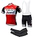Maillot Cyclisme Homme Manche Courte Tenue de Velo Pro Été Vetement VTT, avec 3D Gel Coussin Solide, Léger Respirant Séchage Tee Shirt Cuissarde, Cycliste Été Vélo (P1,M)