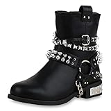 zara biker boots nieten schwarz  SCARPE VITA Damen Stiefeletten Biker Boots Leicht Gefütterte Stiefel Nieten 173261 Schwarz 37