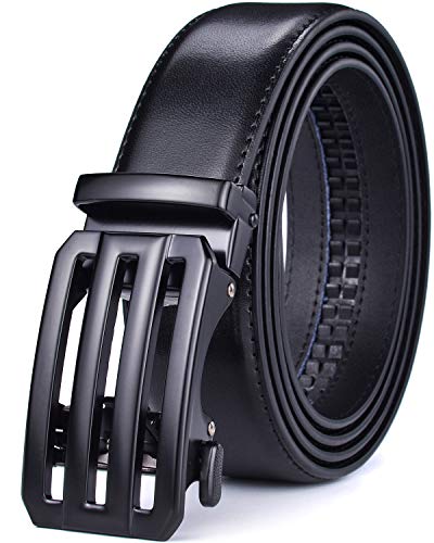 Image of Beltox Men Leather Belt w Slide Ratchet Interchangeable Buckle