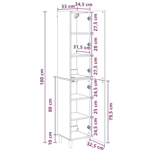 Armarios de madera de roble Artisan solución almacenamiento 2 puertas 3