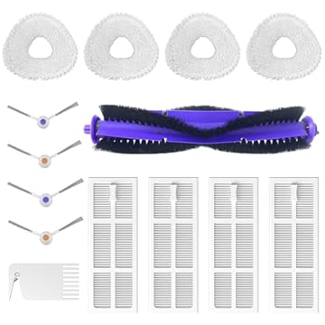 LUZMQ Substituição de acessórios de vácuo para robô Narwal Freo Clean, 1 escova principal, 4 esfregões, 4 filtros, 4 escovas laterais, 14 conjunto de acessórios de aspirador