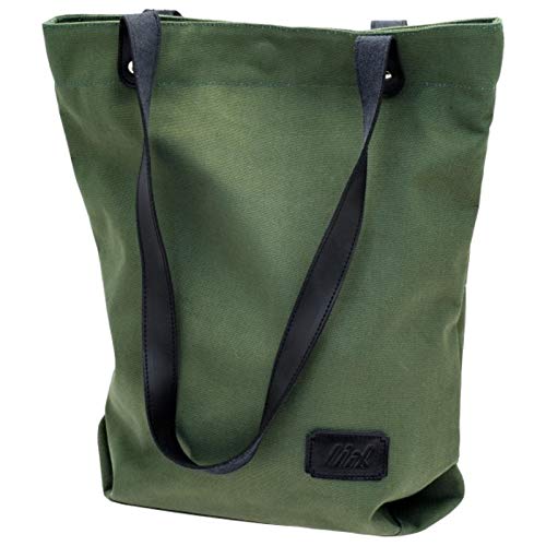 Liix "Kannwas stylische Mehrzwecktasche und Gepäckträgetasche mit elegant versteckten Haken mit 10 Liter Volumen - Olivegrün Cover