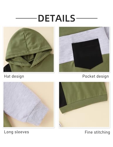 Image of Gaupafmb Baby Boy Clothes Toddler Boy Outfits Long Sleeve Hoodie Sweatshirts and Ripped Jeans 2Pcs Outfits Set