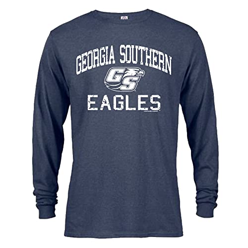 Sport Your Gear Georgia Southern Eagles Retro Distressed Long Sleeve T-Shirt (Denim Heather - Large)