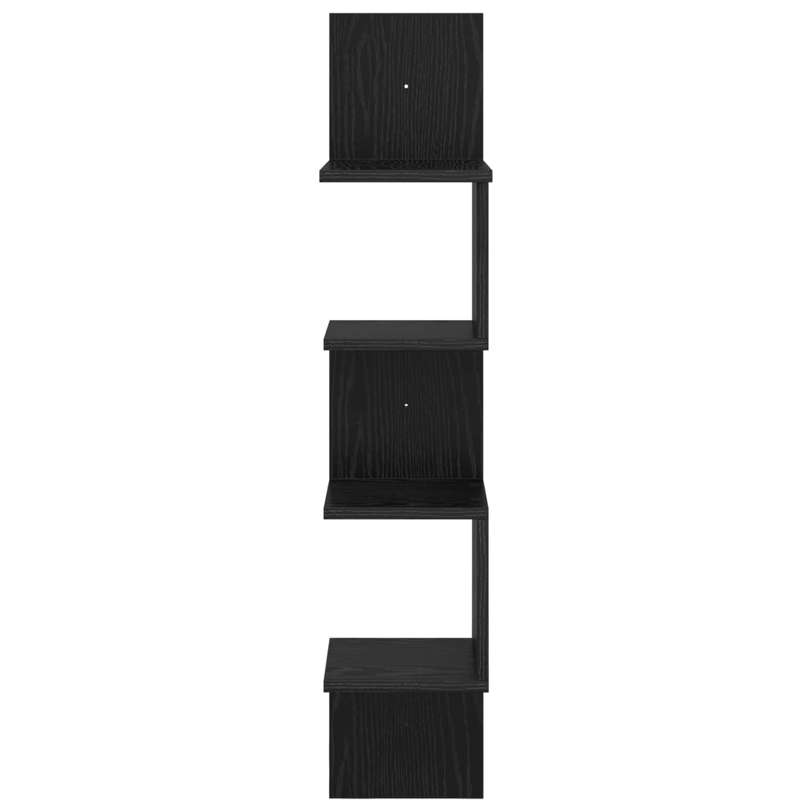 Wandregal Wandhalterung Schwarz aus Holzwerkstoff 32 x 21 x 107 cm platzsparend mit reichlich Stauraum für Wohnzimmer Schlafzimmer Büro und Küche modernes Design
