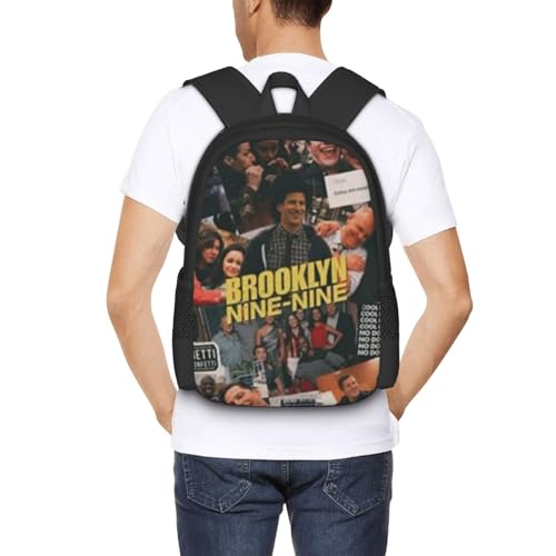 B-rooklyn Nine-Nine Simple Large Capacity Backpack, The Whole Bag Design Is Stylish, Light, Casual And Simple Black 6