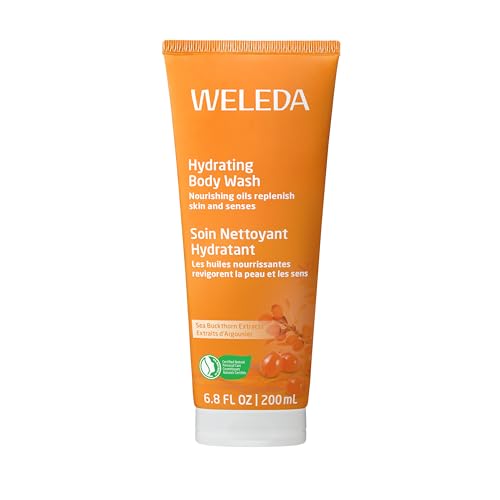 Weleda Hydrating Sea Buckthorn Body Wash, 6.8 Fluid Ounce, Gentle Plant Rich Cleanser with Sea Buckthorn and Sesame Oils