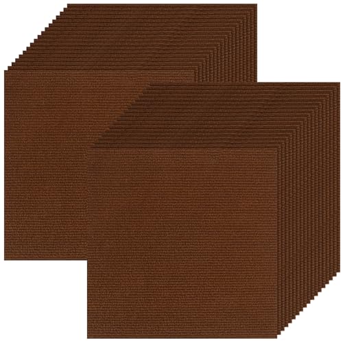 CYEER 36 Stück Teppichfliesen Selbstklebend 30x30CM, Teppichfliesen Selbstliegend, Teppich Fliesen, Teppich Selbstklebend, Teppichfliesen Weich, Auslegware Teppichboden für Hotel, Haus, Büro(Braun)