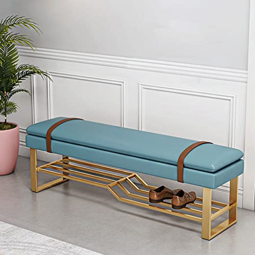 Banc à chaussures en cuir confortable avec meuble de rangement - 8