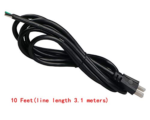 10 Feet Tool Power Cord 14Awg Heavy Duty 3 Prong 15A 125V 105℃ Temperature Resistance Waterproof Replacement Power Supply Cord (3.1 Meters,Black) #TOP6