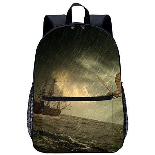 Mochila deportiva 3D cool de dragón con estructura resistente