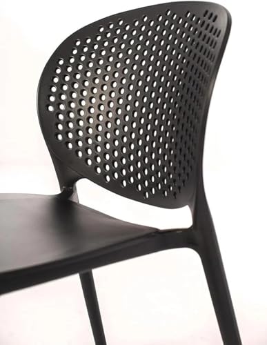 Image of Polypropylene Dream Furnishing - Set of 4 Stackable Dinning Chairs for Home Cafe Office Hotel for Indoor and Outdoor Patio (Black)