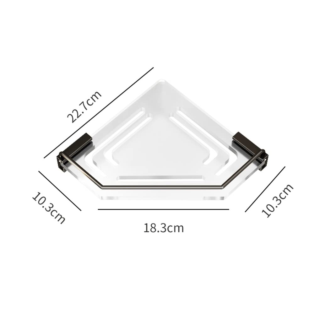 Estantes de baño de Esquina Estante de Ducha Corrugado de 2 Capas, Estante de Almacenamiento Triangular for baño, Estante de Esquina montado en la Pared(2 Layer)
