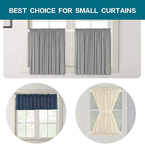 Tension Rods Oval Spring Curtain Rod Adjustable Width Curtains Rods 2 Pack Spring Window Round 36 To 60 Inches Tension Curtain Rod, White #TOP3