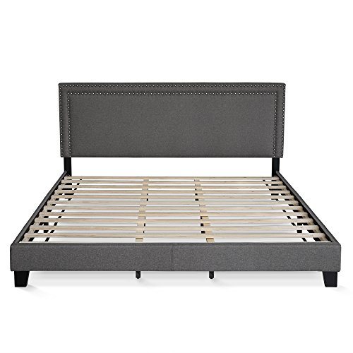 Furinno FB17023 Laval Double Row Nail Head Upholstered Platform Bed Frame thumb #3