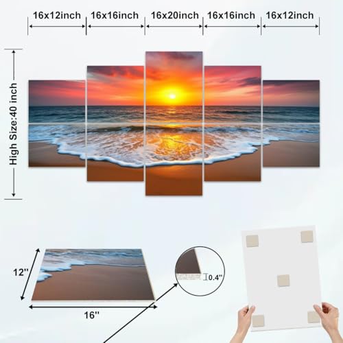10 Pack Paneles Acústicos Decorativos con Diseño de Playa y Olas, Tratamiento Acústico para Estudio, Oficina y Hogar miniatura 2