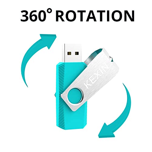 KEXIN 3 Pack 128GB USB Flash Drive 2.0 USB Stick Memory Stick Swivel Thumb Drive External Data Storage Stick Pen Drive with LED Light for PC Laptop Tablet (128gb - Image 4