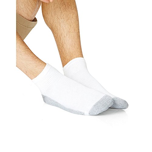 Hanes Men's Ankle Socks, White, 10Pk, 10-13