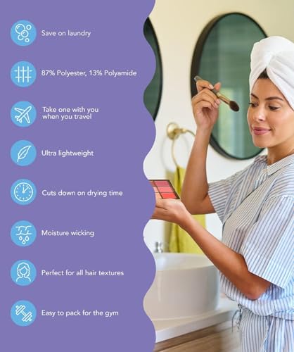 Image of Turbie Twist 2-Pack Microfiber Hair Towel for Beauty, Travel, Gifting - Hair Wrap Turban for Straight, Wavy & Curly Hair - Premium Personal Care - Bermuda & Peach