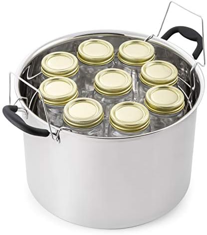 McSunley Water Bath Canner with Glass Lid, Induction Capable, 21.5Qt, Stainless Steel