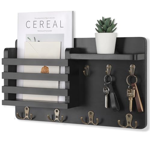 Nekon Mail Holder for Wall Mail Organizer with Key Hooks