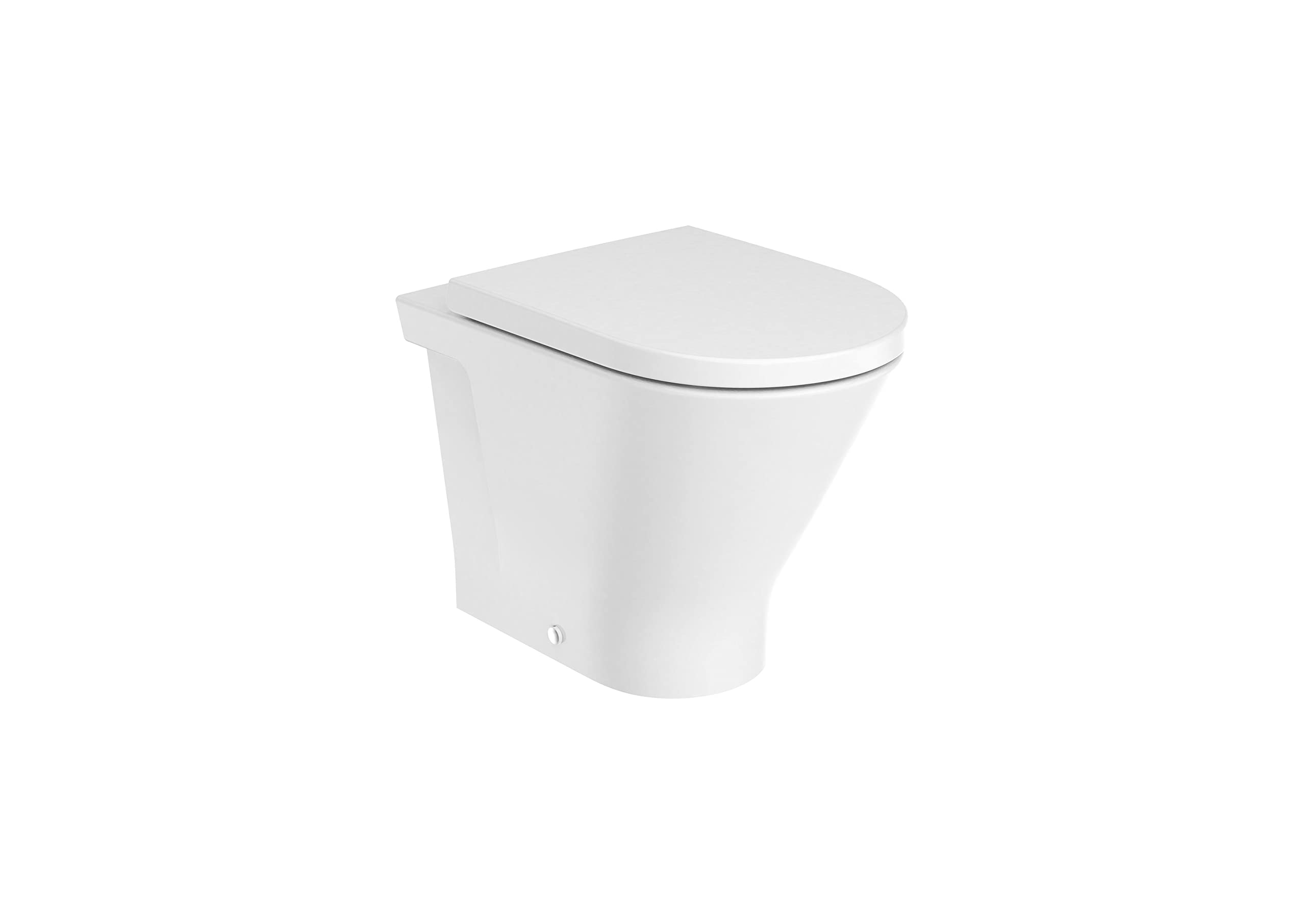 Roca A3470N7000 - Taza Rimless adosada a pared con salida dual para inodoro de tanque alto, tanque empotrable o fluxor The Gap Rund, color Blanco