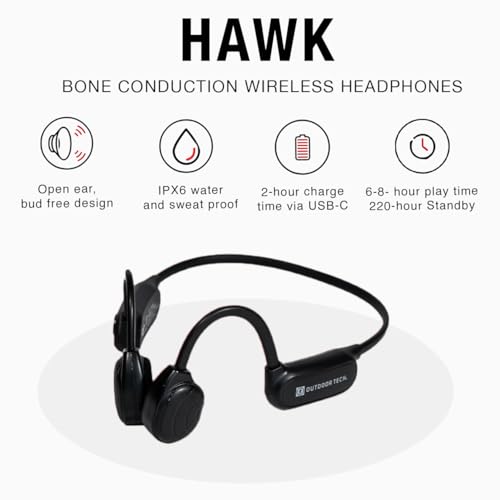 Outdoor Tech - Hawk Bone Conduction Headphones - Wireless Open-Ear Sweatproof Bluetooth 5.0 Lightweight - Ideal for Running Cycling & Group Fitness - Image 3