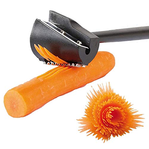 TXIN Carrot Curler and Peeler, Black Carrot Spiral Shred Slicer Root Vegetables Fruits Slicer Sharpener Garnishing Tool