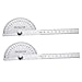FUNOMOCYA Measurement Tool Universal Protractor 2pcs Stainless Steel Ruler to Rotate Protractor Round Head Lightweight Protractor Measuring Tools