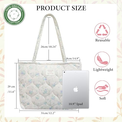 Image of Sunwel Fashion Top Zipper Floral Quilted Bag Small Tote Bag for Women
