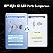 BambooSegD 3PCS Remote Control RGB LED Lamp Kit 001 for Bambu Lab H2D/X1/P1P/A1 Multicolor RGB Includes Button Battery Makerworld for Anycubic Makeronline 3D Printer light DIY Hardware Model Parts USB
