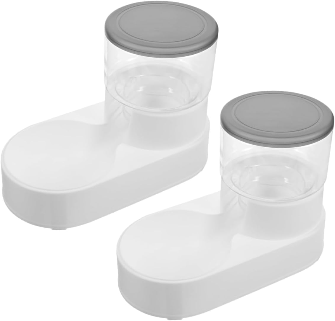 Totority 2pcs Automatic Feeder Water Dispenser No Spill Bowl for Cats Dogs Gravity Feeding Pet Feeder Bowl Dispenser