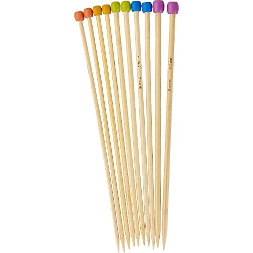 Boye Bamboo Single-Point Knitting Needle Set, Us Sizes 6-10, Multicolor 5 Piece #TOP2