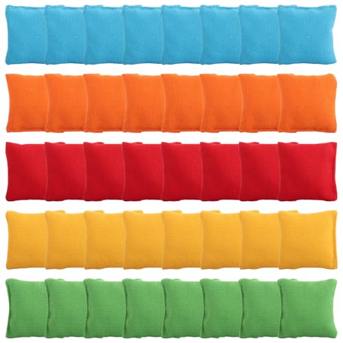Petits poufs colorés pour enfants JMIATRY | Lot de 40 sacs à lancer 5 cm pour jeux