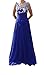 Produktbild trends4cents langes Abendkleid DH1503 blau mit Blumenmuster Gr. XS 34 - L 40 Ballkleid Brautjungfern Kleid Damenkleid (S 36)