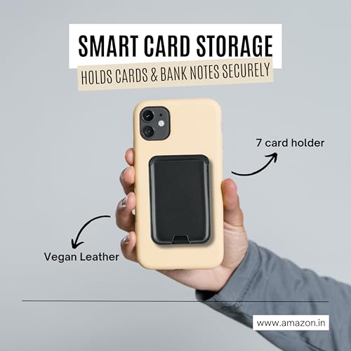 Mizi [2025 Upgraded Mag Safe Magnetic Wallet, 7-Card Holder, 23 Magnets N52, 4200g Magnetic Strength, Vegan Leather, for iPhone 16/15/14/13/12 (Not for 13/12 Mini) - Black3