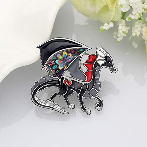 Image of WEVENI Alloy Fantasy Dinosaur Dragon Brooch Enamel Pins for Women Lady Girl Fashion Jewelry Gift