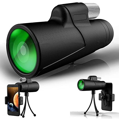 Telescopio monocular ligero 10x42 HD para ver paisajes de cerca con soporte de móvil