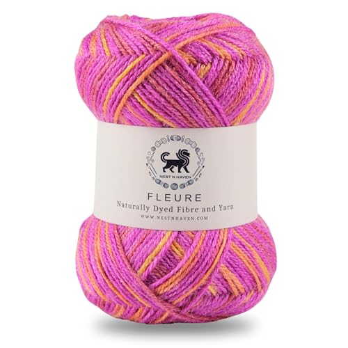 Image of Nestnhaven Acrowools Fleure Hand Knitting and Crochet Yarn. Pack of 1 Ball - 100gms. Shade no - NNHF (Multicolor17) | (800 Gm)